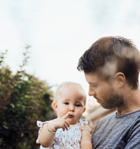 A father holding his child