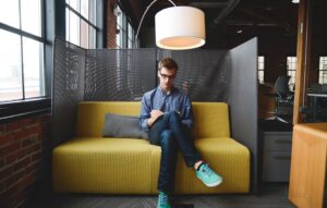 A male working in office